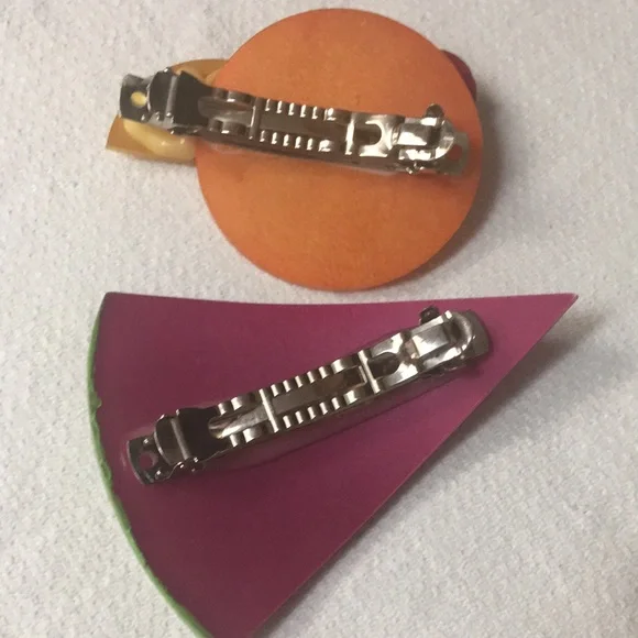 “NWOT” Large Hair Barrettes/Clips Set🍉🍋🍊🍒 - Picture 5 of 7